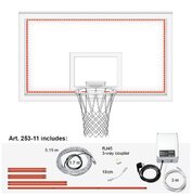 Perimeter light and Control unit for backball backboard. Light of end time.